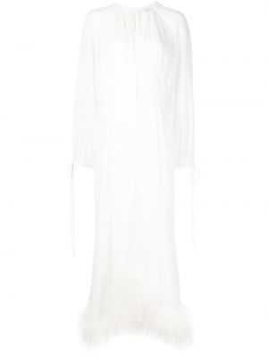 Sukienka długa w piórka 16 Arlington biała