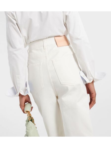 Laia lõikega kõrge vöökohaga sirged teksapüksid Loewe valge