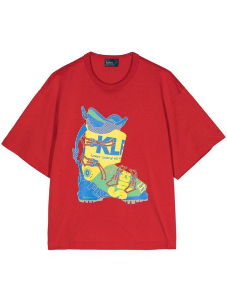 Βαμβακερή μπλούζα με σχέδιο Kolor κόκκινο