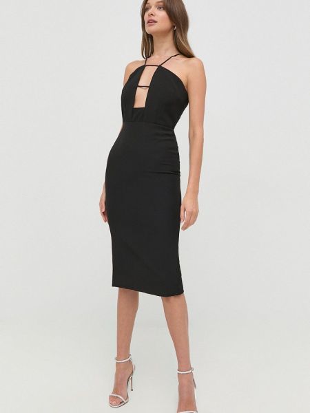 Sukienka mini dopasowana Bardot czarna