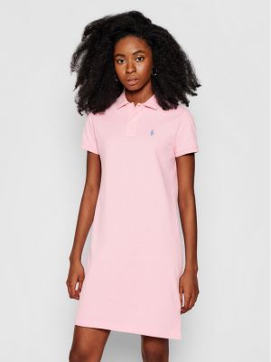 Mini ruha Polo Ralph Lauren rózsaszín