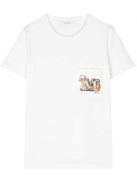 T-shirt di cotone Max Mara bianco