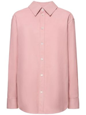 Leder hemd mit print Bottega Veneta pink