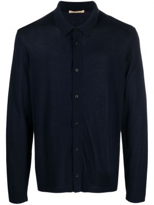 Pletená košile s knoflíky Nuur modrá