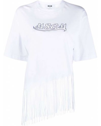 Camiseta con flecos Msgm blanco