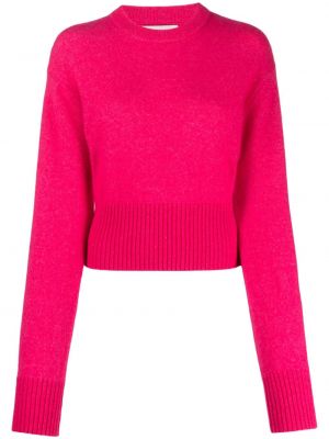 Пуловер с кръгло деколте Laneus розово