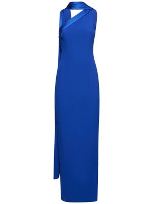 Vestido de raso de crepé Roland Mouret azul