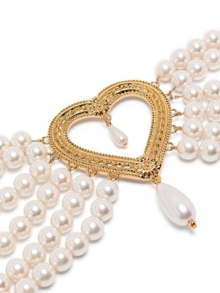 Přívěsek s perlami se srdcovým vzorem Moschino