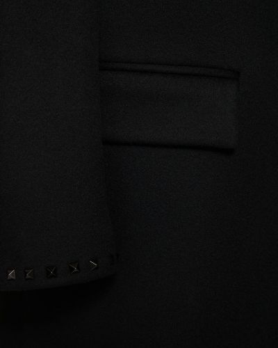Μάλλινο παλτό κασμίρ Valentino μαύρο