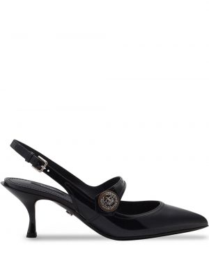 Полуотворени обувки с ток с отворена пета Dolce & Gabbana черно
