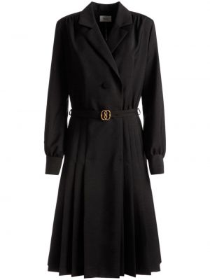 Jedwabna sukienka midi plisowana Bally czarna
