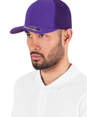 Мрежеста шапка с козирки Flexfit виолетово