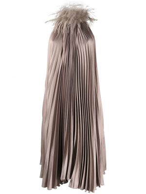 Плисирана коктейлна рокля с пера Styland