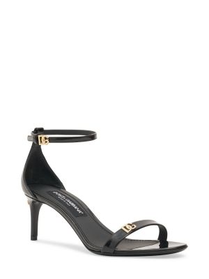 Lakované kožené sandály Dolce & Gabbana černé