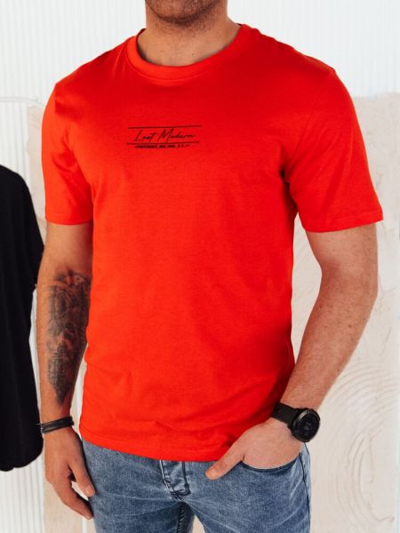 Тениска с принт Dstreet оранжево