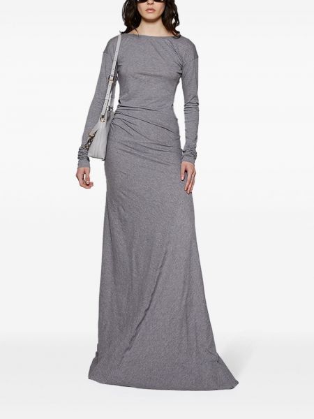 Bavlněné večerní šaty jersey Victoria Beckham šedé