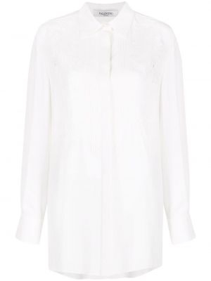 Nėriniuota gėlėta marškiniai Valentino Garavani balta
