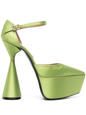 Полуотворени обувки на платформе D'accori зелено