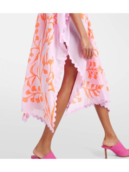 Pamučna midi haljina s cvjetnim printom Juliet Dunn ružičasta