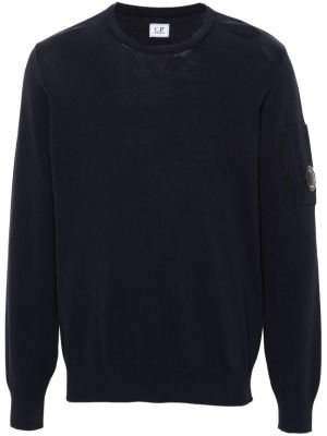 Bombažni pulover C.p. Company modra