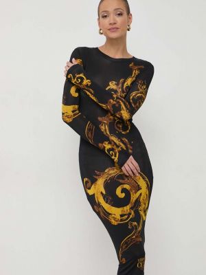 Sukienka midi dopasowana Versace Jeans Couture czarna