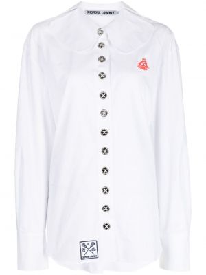 Βαμβακερό πουκάμισο με κουμπιά Chopova Lowena λευκό