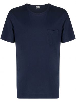 Bavlněné tričko s kapsami Massimo Alba modré