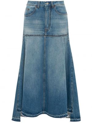Βαμβακερή φούστα τζιν Victoria Beckham μπλε