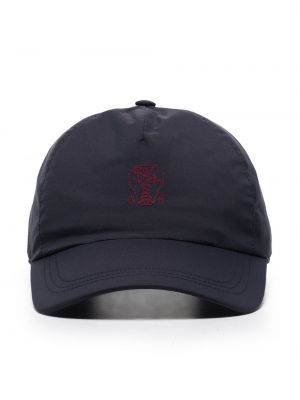 Brodert cap Brunello Cucinelli blå