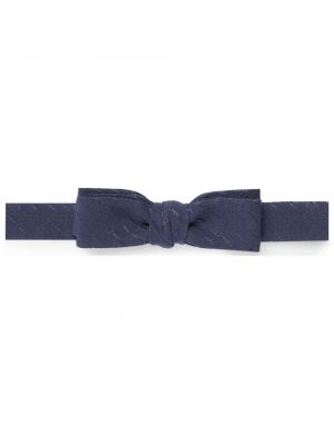 Hedvábná kravata s mašlí Gucci modrá