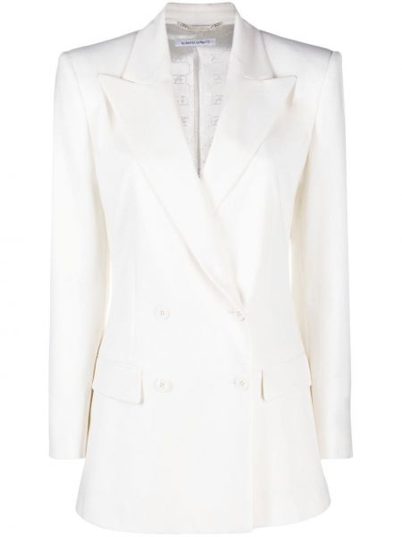 Knappen opp lang blazer Alberta Ferretti