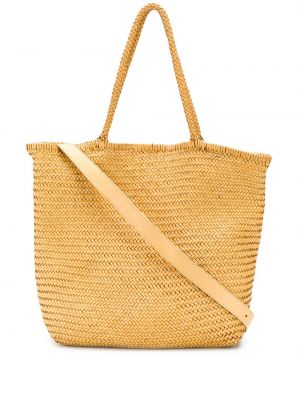 Τσάντα shopper από λυγαριά Officine Creative κίτρινο