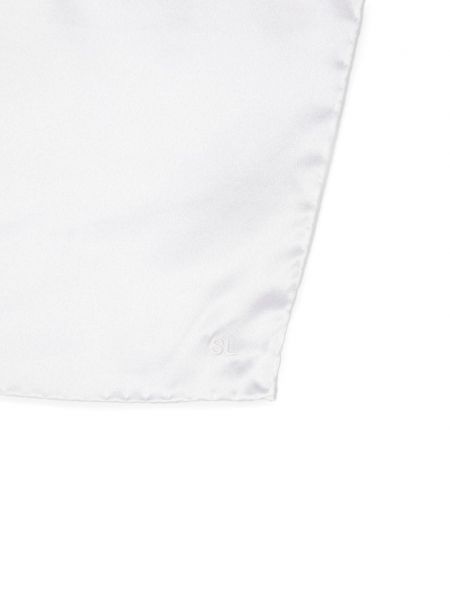 Cravate brodée avec poches Saint Laurent blanc