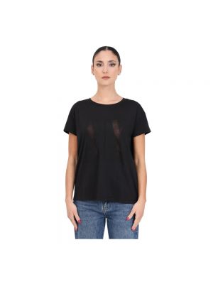 Transparente t-shirt Armani Exchange schwarz
