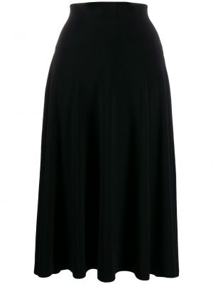 Rozšířená sukně s vysokým pasem Norma Kamali - černá
