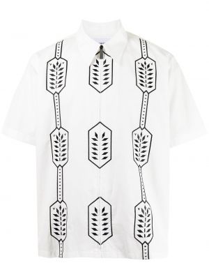 Chemise à imprimé à motif géométrique Ports V blanc