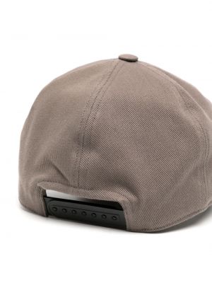 Haftowana czapka z daszkiem bawełniana Rick Owens Drkshdw brązowa