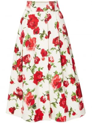 Φλοράλ φούστα με σχέδιο Carolina Herrera λευκό