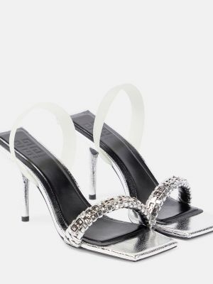 Кожаные сандалии Givenchy серебряные