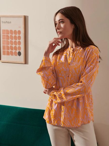 Блузка из вискозы с длинным рукавом Tchibo оранжевая