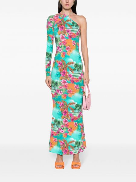 Kleid mit print Roberto Cavalli grün