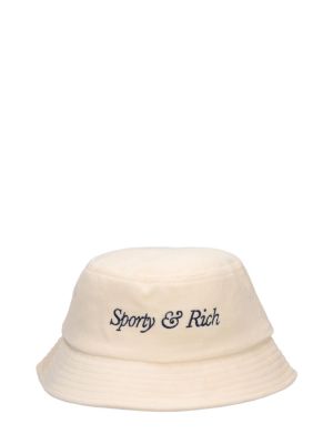 Haftowany kapelusz Sporty And Rich beżowy