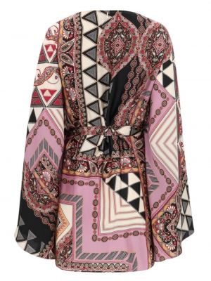 Šaty s potiskem s abstraktním vzorem Misa Los Angeles růžové