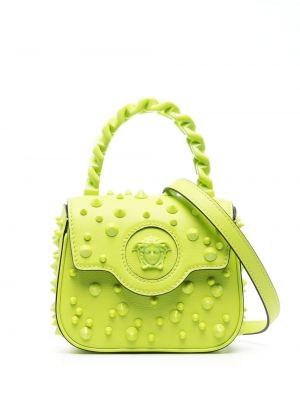 Шопинг чанта с шипове Versace зелено