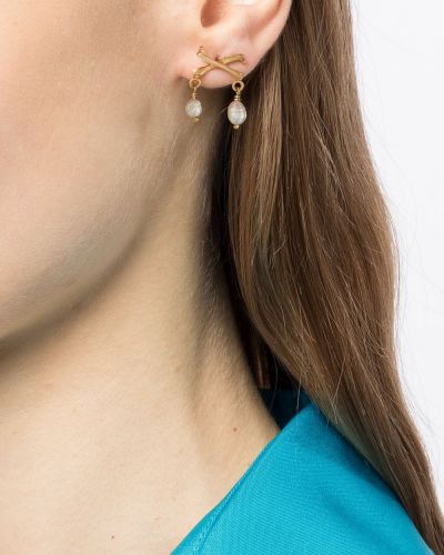 Boucles d'oreilles avec perles Claire English argenté