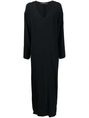 Μάξι φόρεμα με λαιμόκοψη v Federica Tosi μαύρο