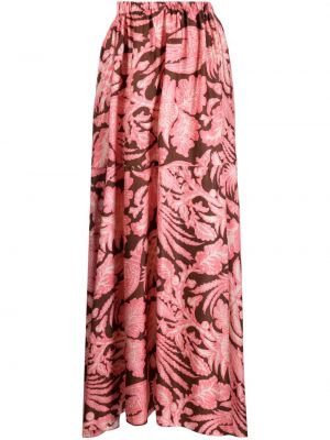 Asymetrická kvetinová dlhá sukňa s potlačou Biyan