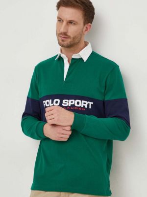 Pamučna polo majica s printom Polo Ralph Lauren zelena