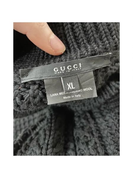 Top de lana retro Gucci Vintage negro