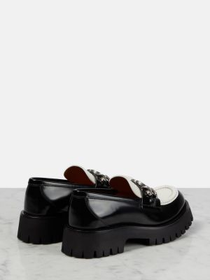 Loafers skórzane na platformie Gucci czarne